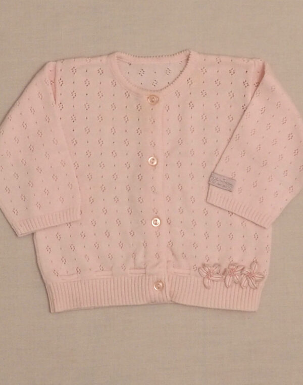 Pink pointelle cardigan