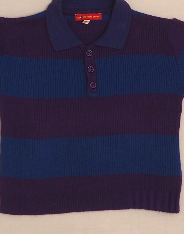 Striped knit polo shirt