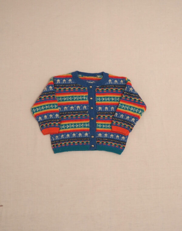 Handmade striped jacquard cardigan