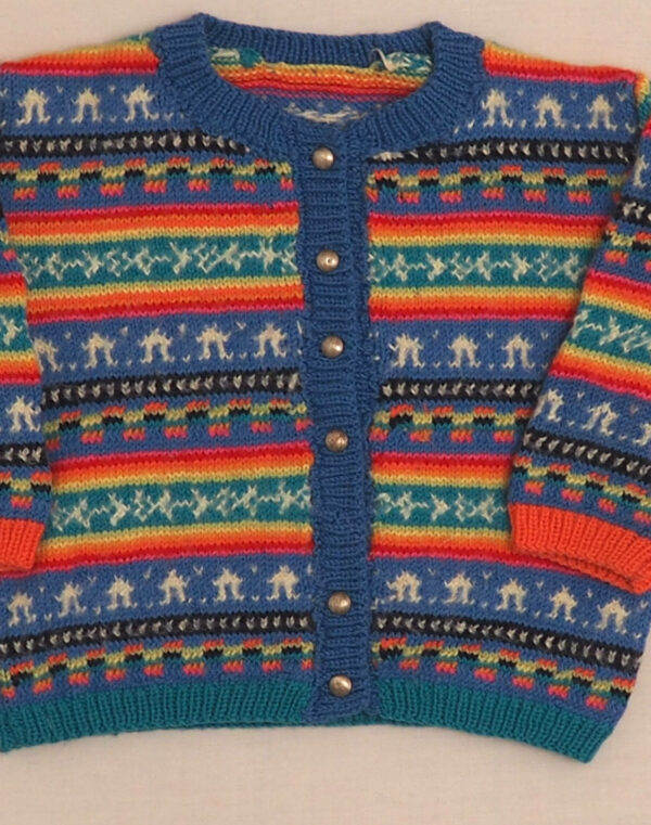 Handmade striped jacquard cardigan