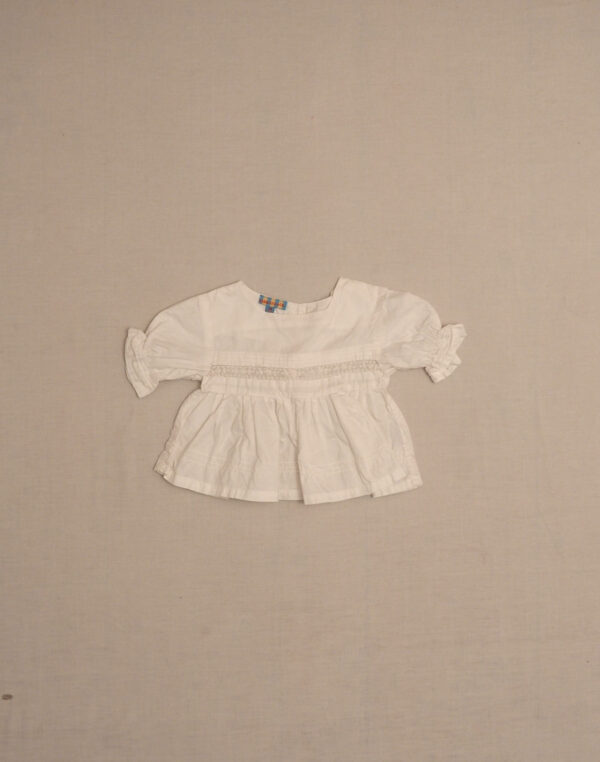 Cotton & linen pleated blouse