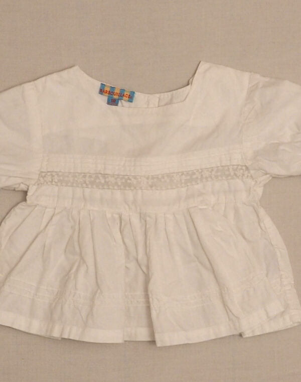 Cotton & linen pleated blouse