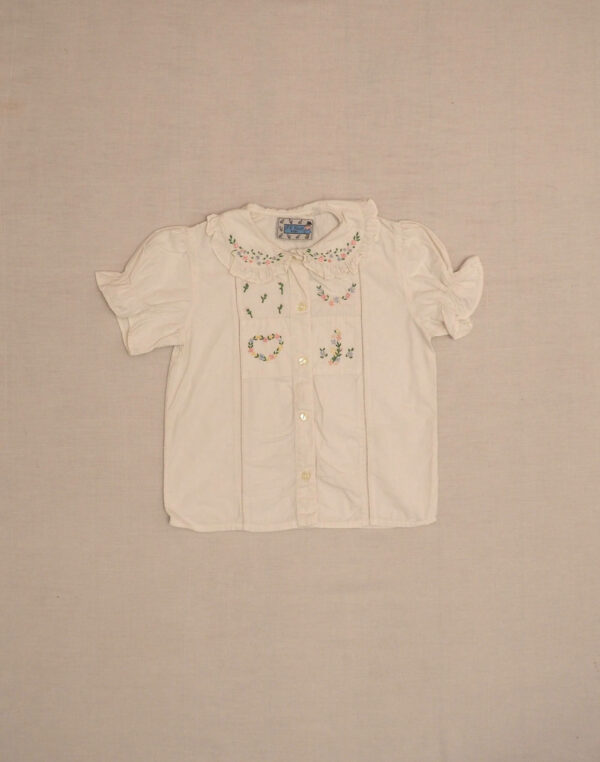 Flower embroidered blouse