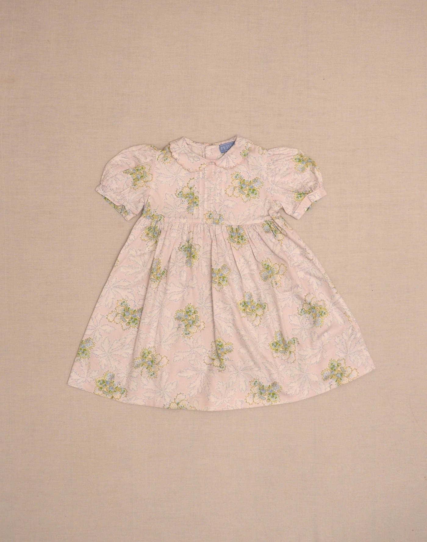 Floral dress with embroidered collar