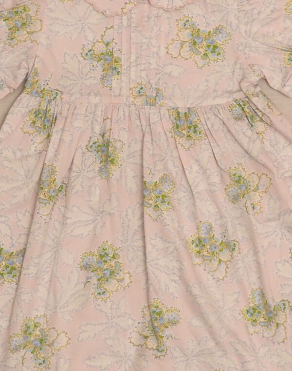 Floral dress with embroidered collar