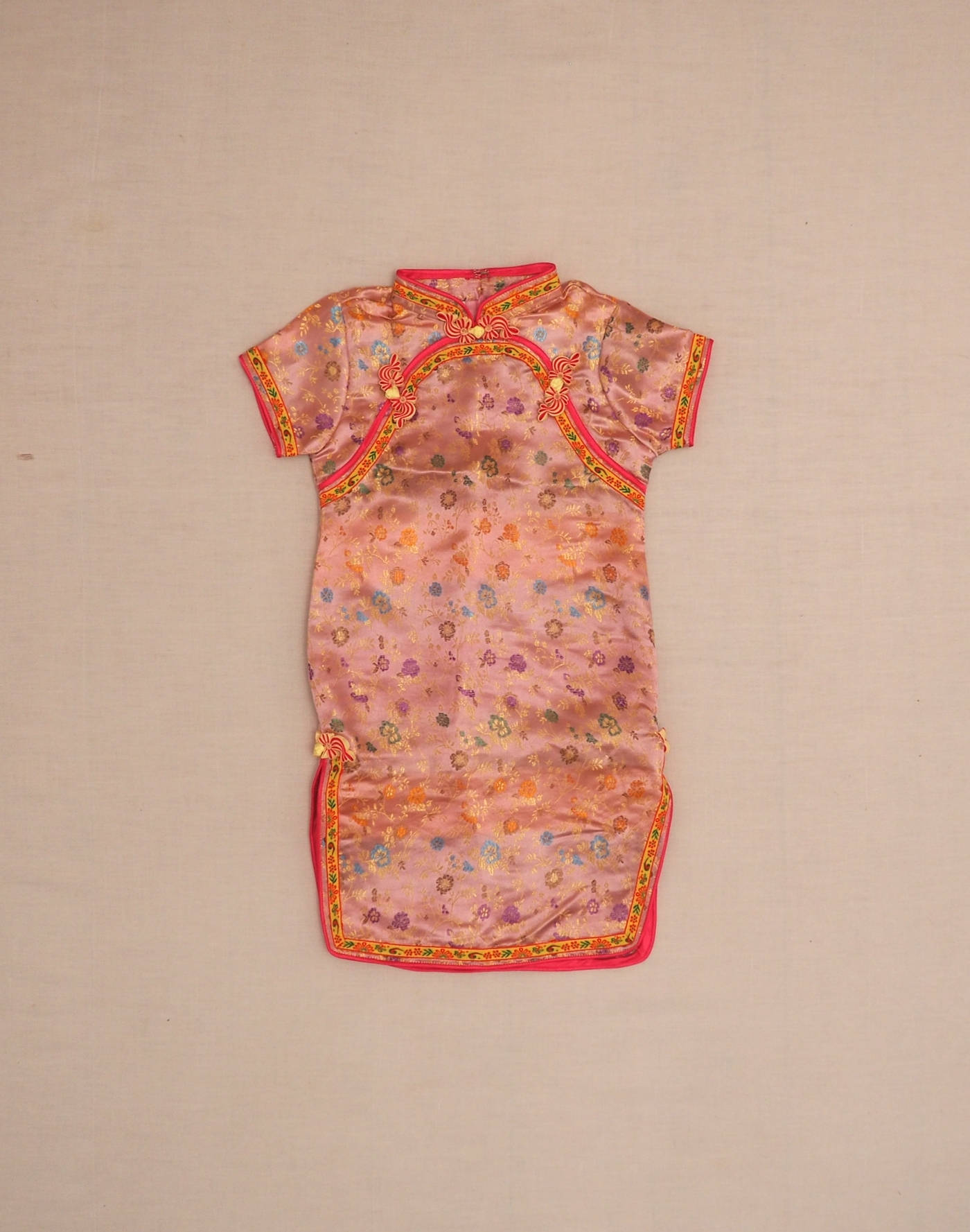 Embroidered satin tunic