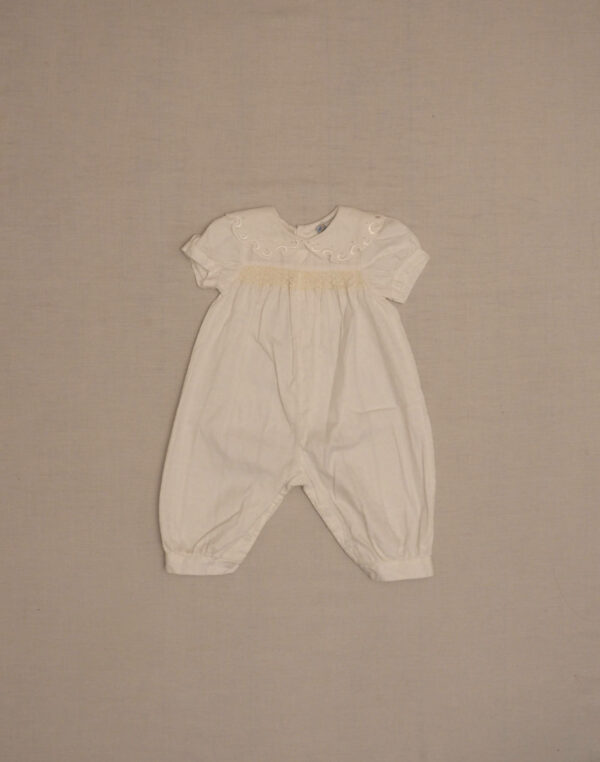 Combinaison en jacquard tissé col brodé