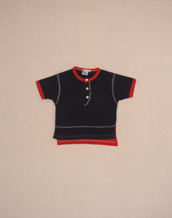 Baseball collar T-shirt 1980
