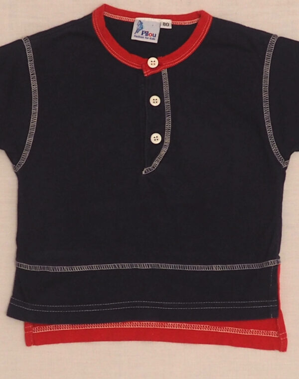 Baseball collar T-shirt 1980