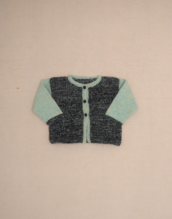 Handmade black & blue mottled cardigan