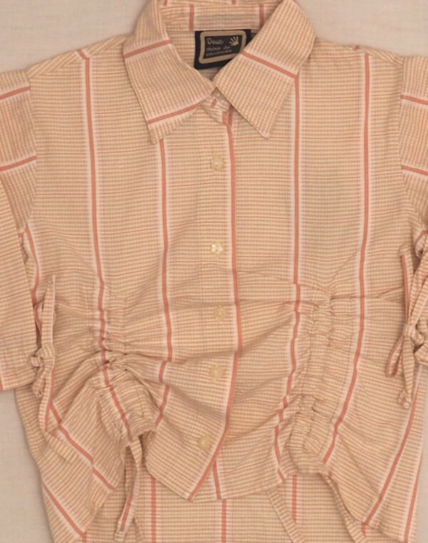 Striped ruffled blouse