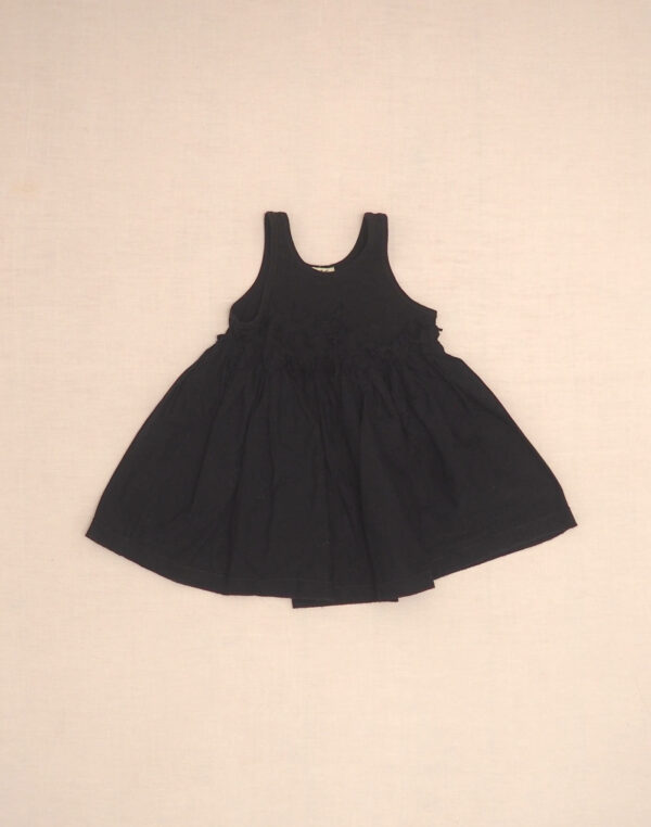 Black floral appliqué dress