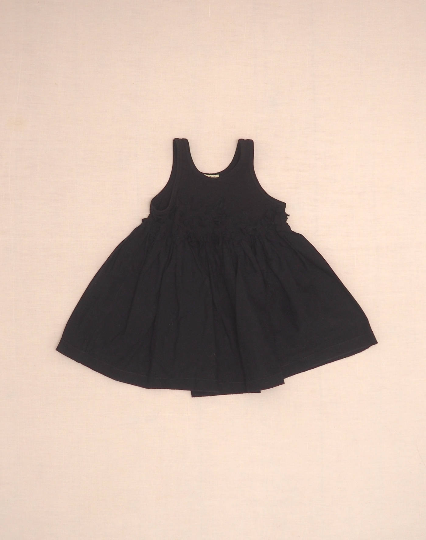 Black floral appliqué dress