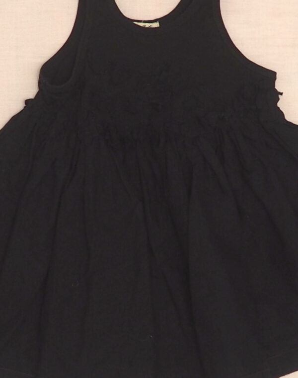 Black floral appliqué dress