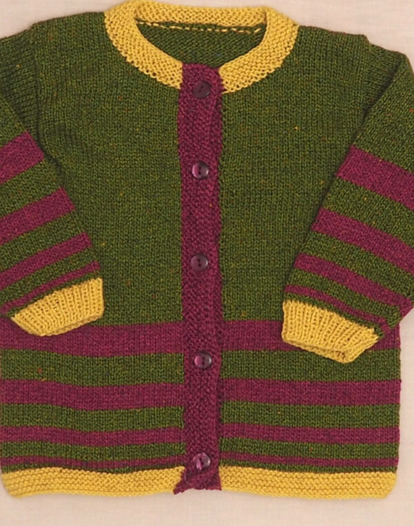 Handmade olive striped cardigan