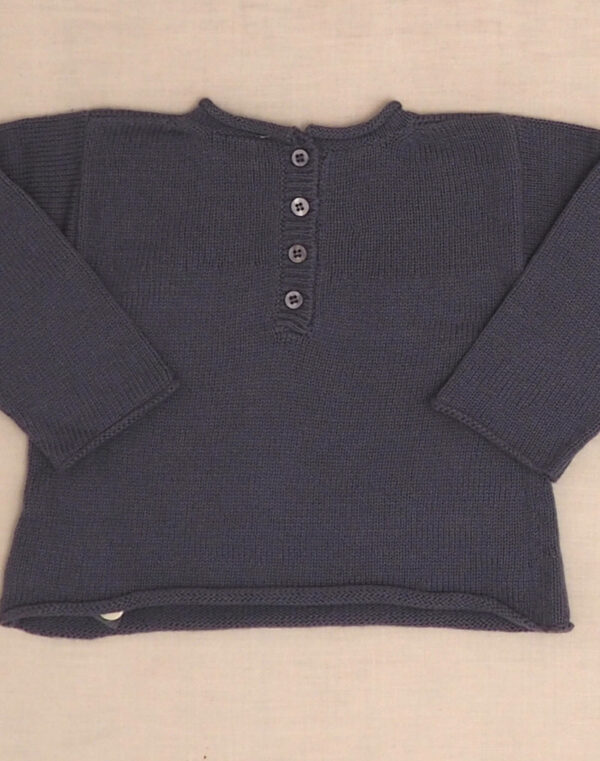 Pull coton & cachemire bleu Baghère