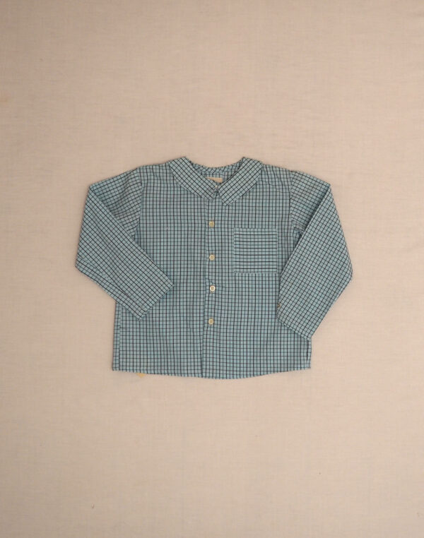 Fred Baghère blue check shirt