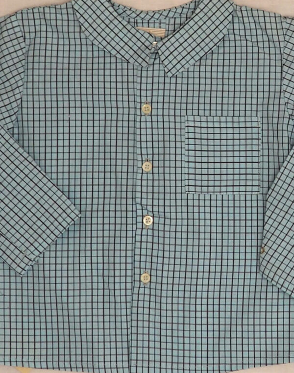 Fred Baghère blue check shirt