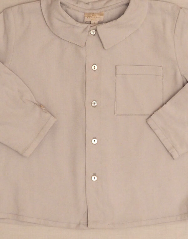 Baghère pearl grey Fred velvet shirt