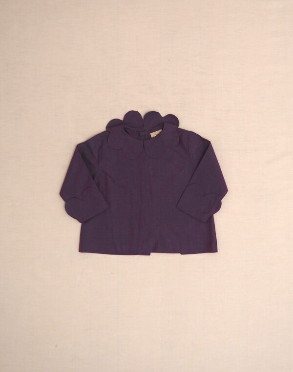 Baghère iridescent purple petal-neck blouse