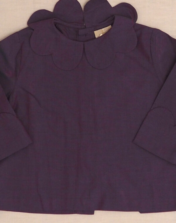 Baghère iridescent purple petal-neck blouse