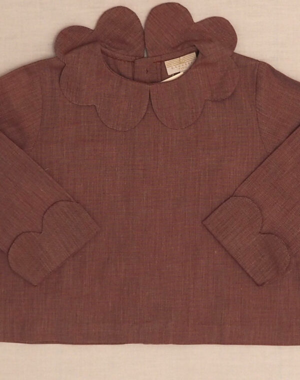 Baghère purple chambray petal-neck blouse