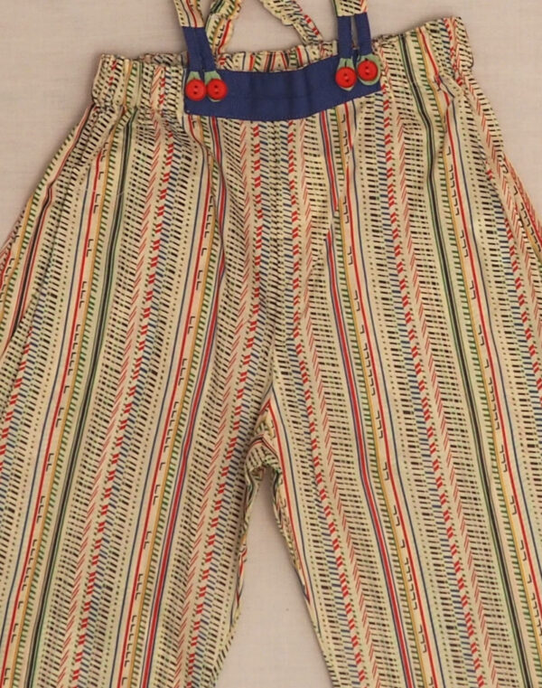 Baghère green geometric Liberty bib pants