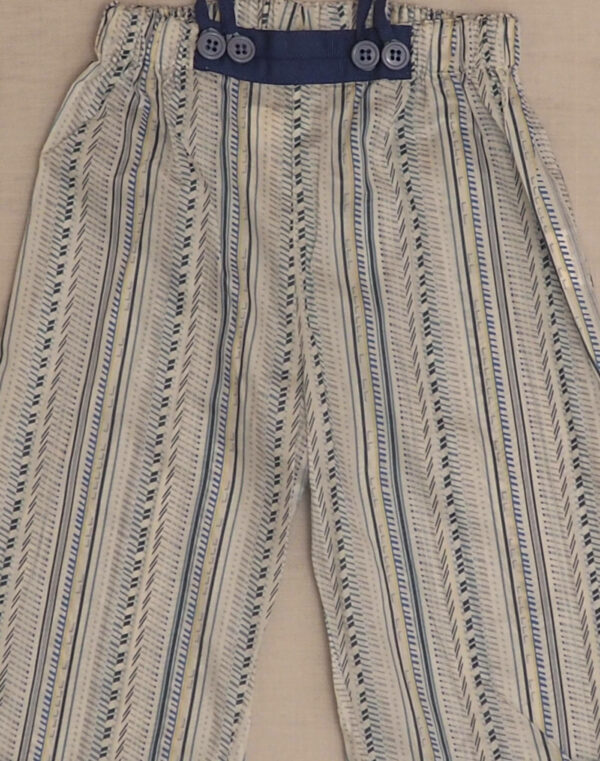 Baghère blue geometric Liberty bib pants