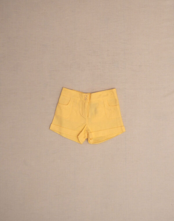 Baghère yellow cotton pique shorts