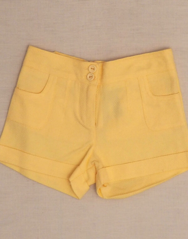 Baghère yellow cotton pique shorts