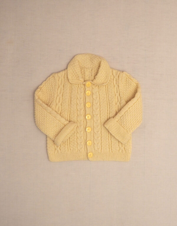 Hand-knitted ecru cable cardigan