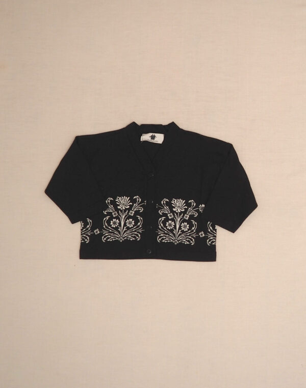 Floral jersey cardigan