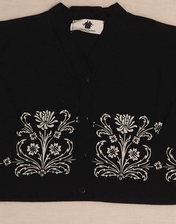 Floral jersey cardigan