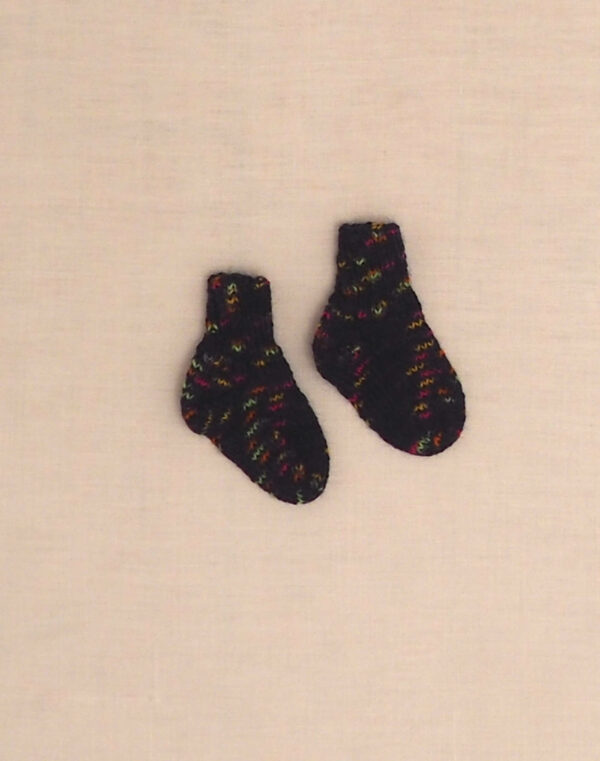 Hand-knitted socks navy mottled P16