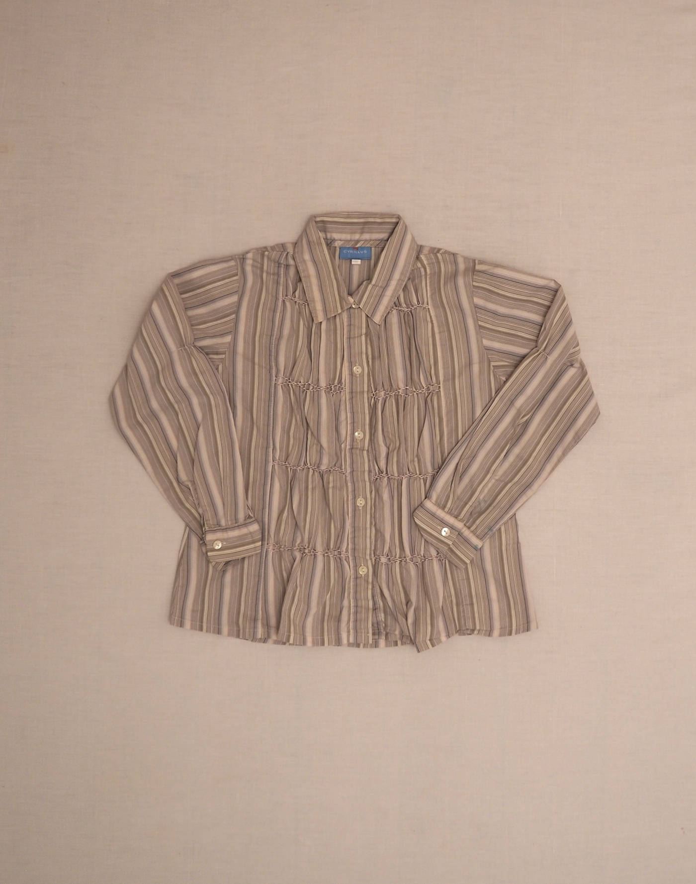 Striped smocked shirt 8 years