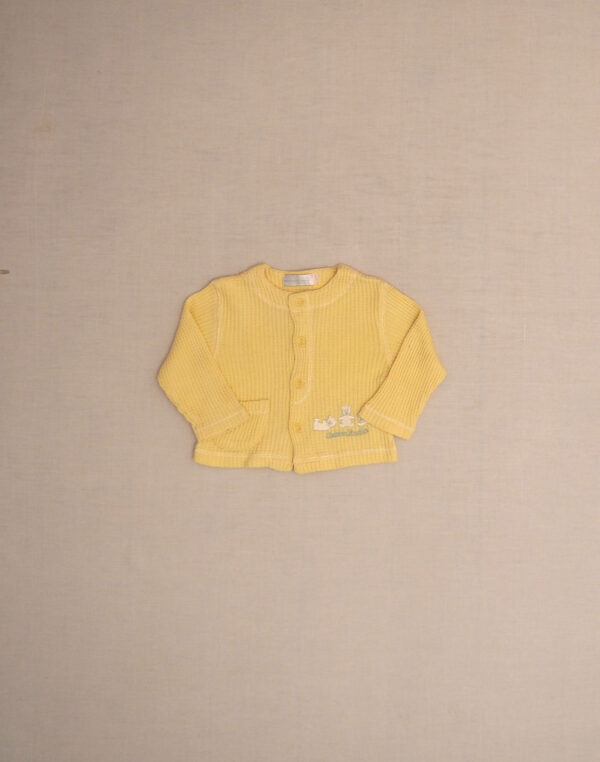 Embroidered honeycomb cardigan