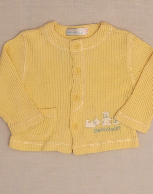 Embroidered honeycomb cardigan