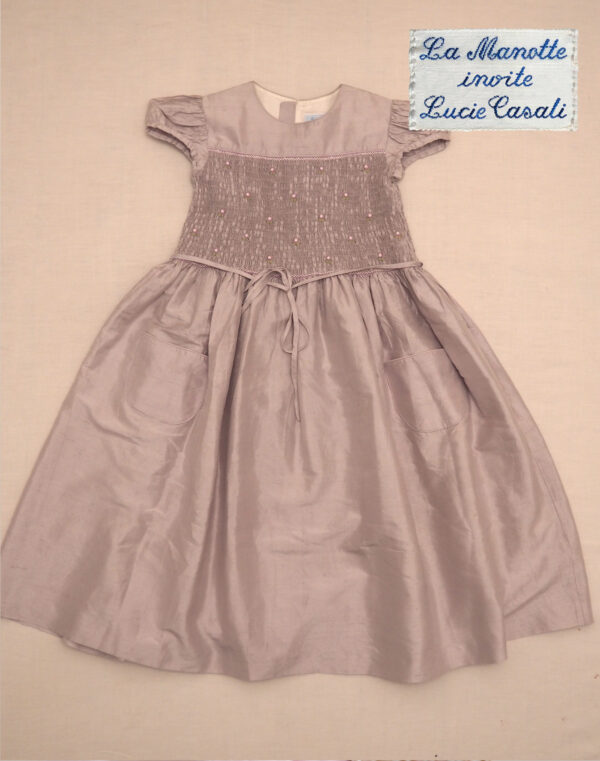 Robe en soie parme Molli 8 ans