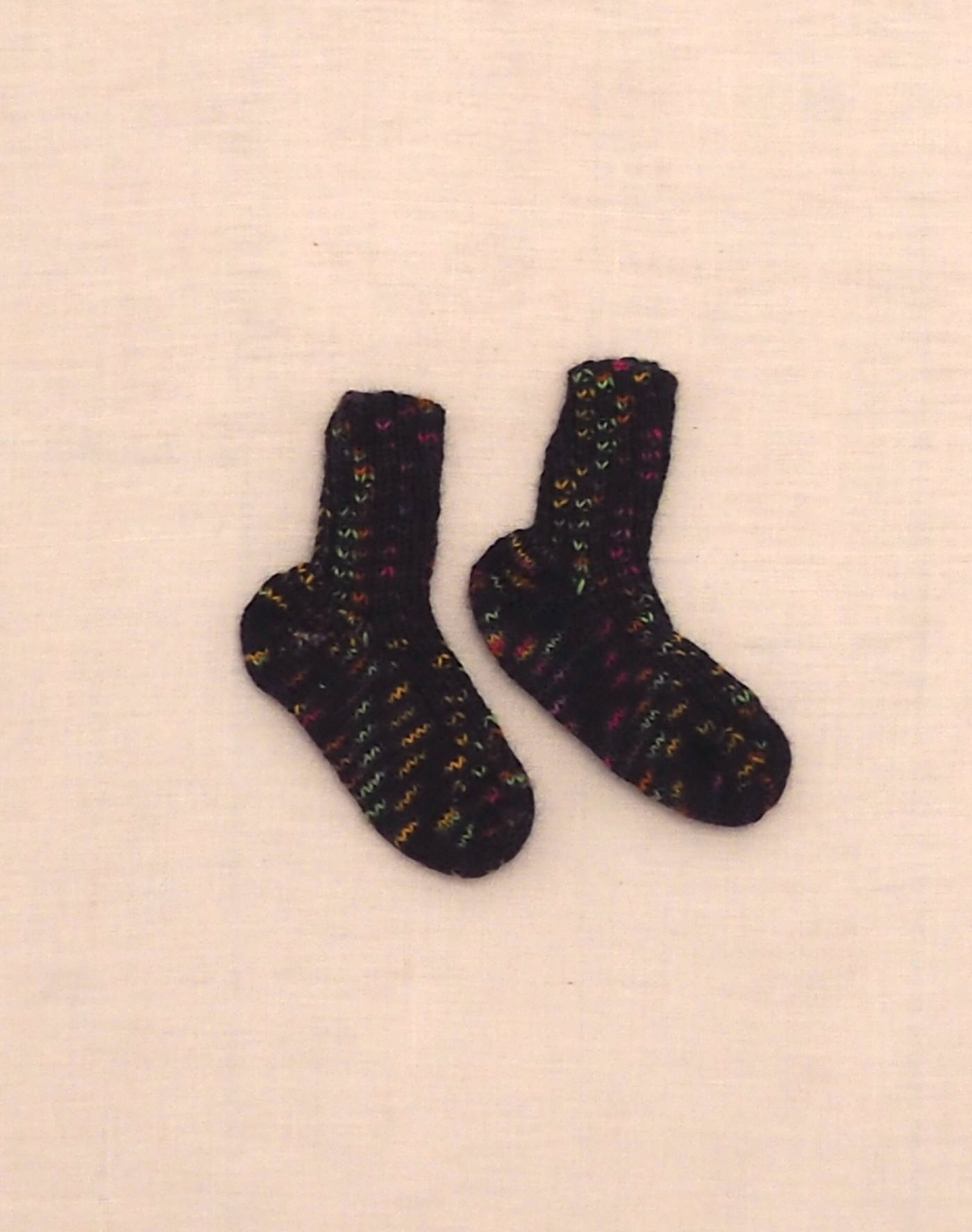 Chaussettes tricotées main bleu chiné P21