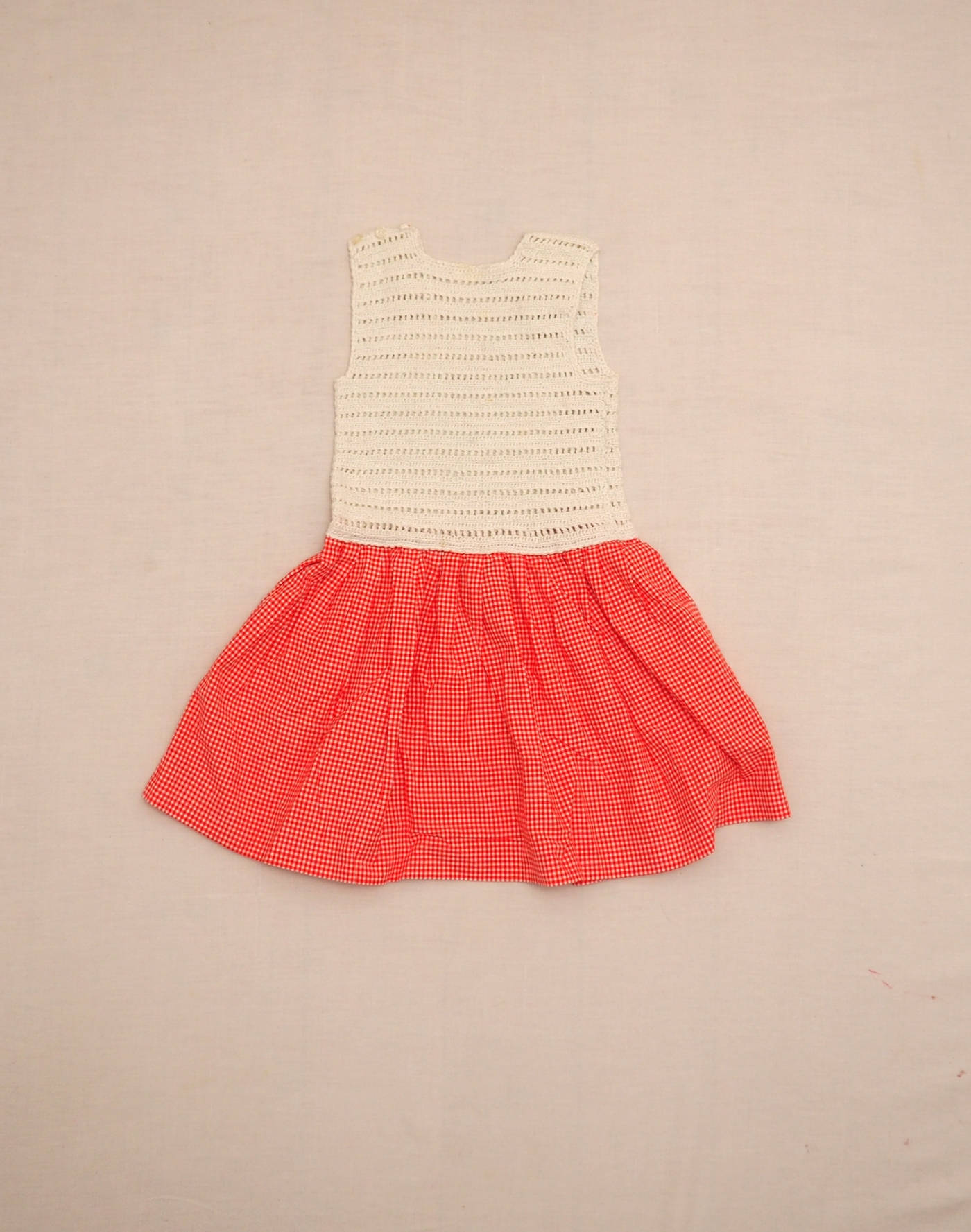Robe crochet & vichy fait main