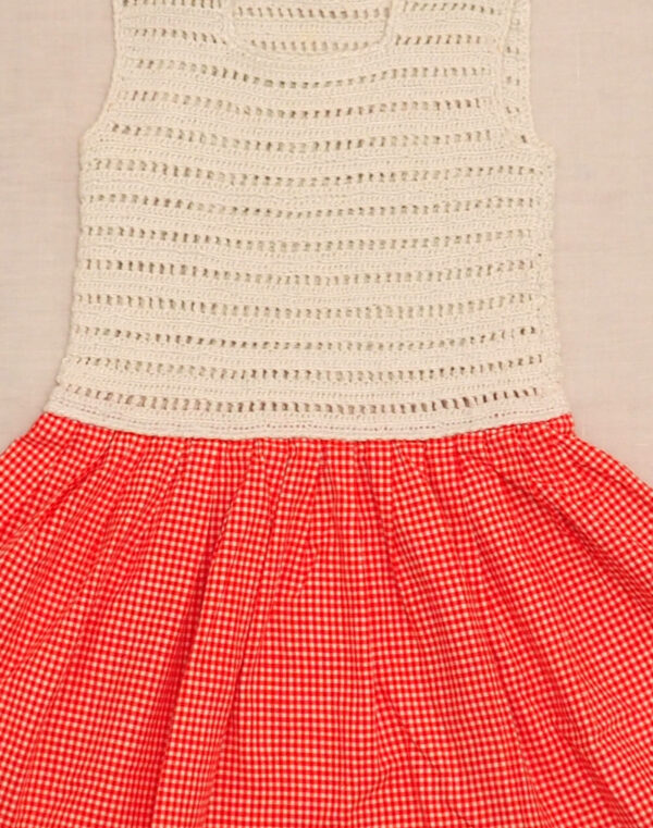 Robe crochet & vichy fait main
