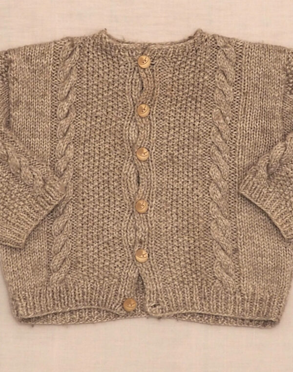 Cardigan à torsades fait main