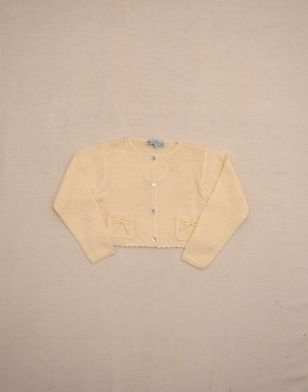 Cardigan écru petits noeuds