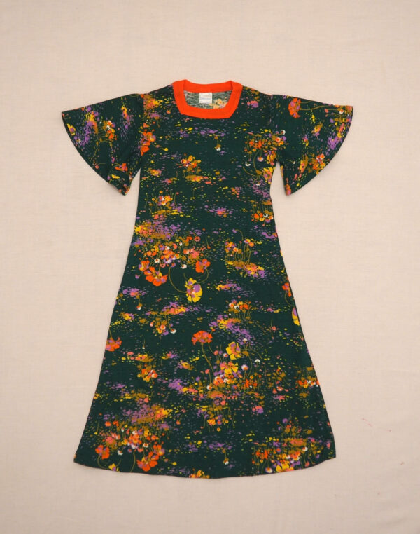 Robe jersey fleuri 1970
