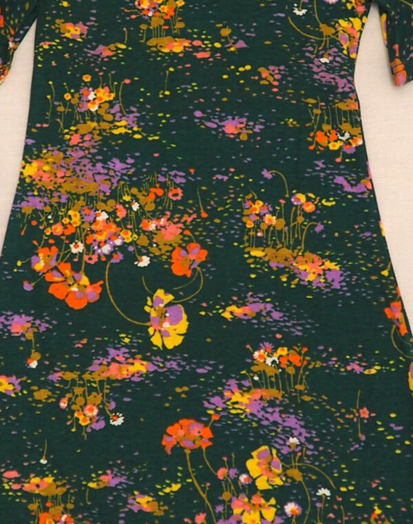 Robe jersey fleuri 1970