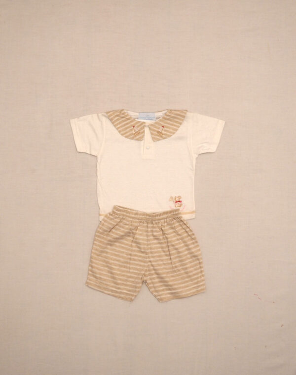 Ensemble T-shirt & short marin brodé