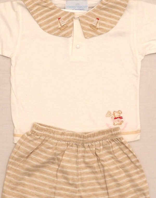 Ensemble T-shirt & short marin brodé
