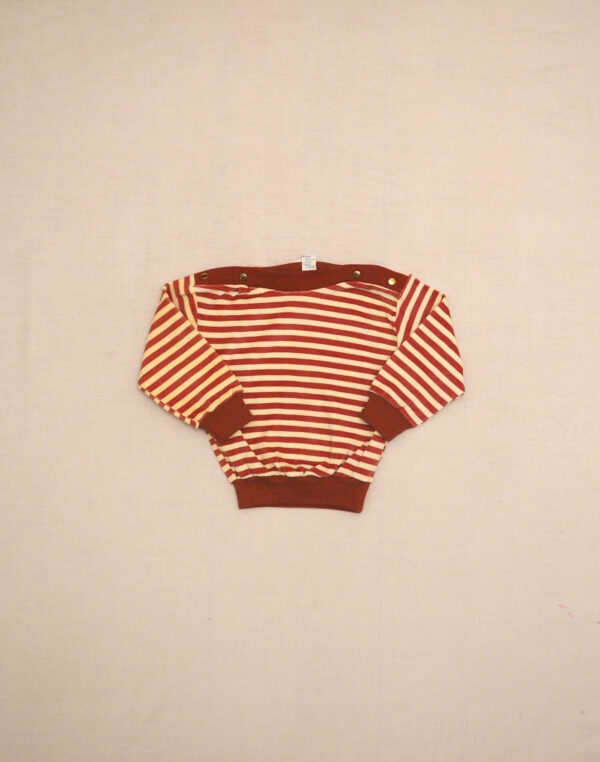 Sweatshirt velours rayé rouge