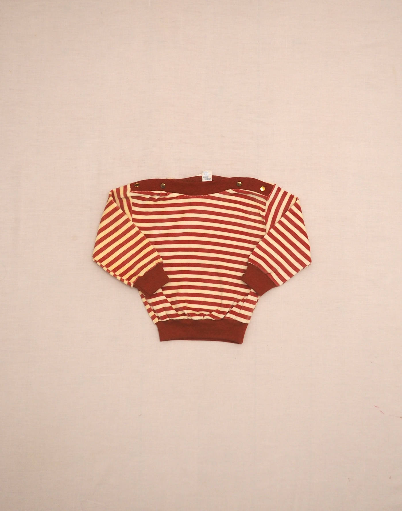 Sweatshirt velours rayé rouge