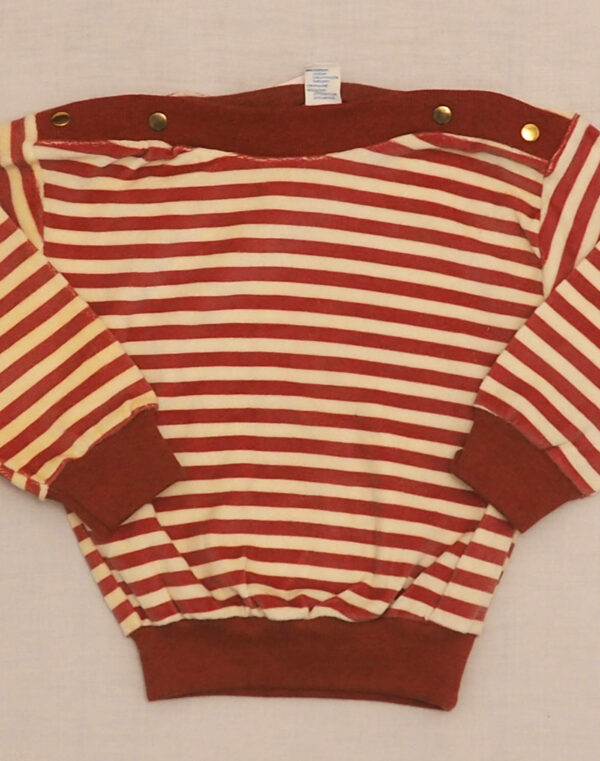 Sweatshirt velours rayé rouge